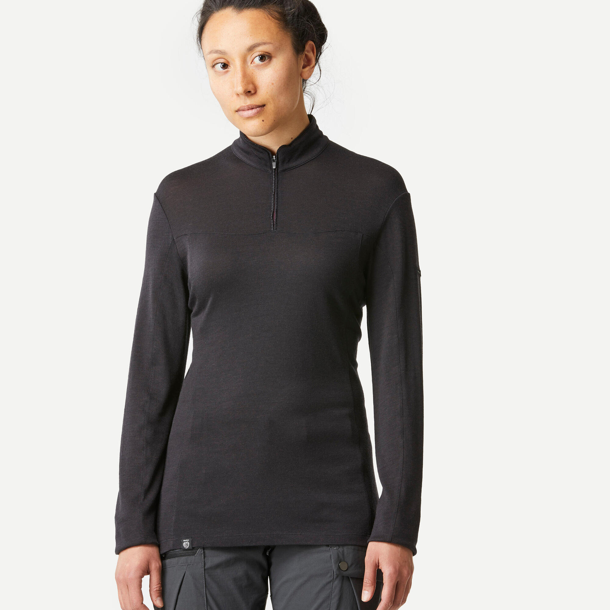 Simond Women's Long-sleeved Merino Zipped Neck T-shirt - MT500