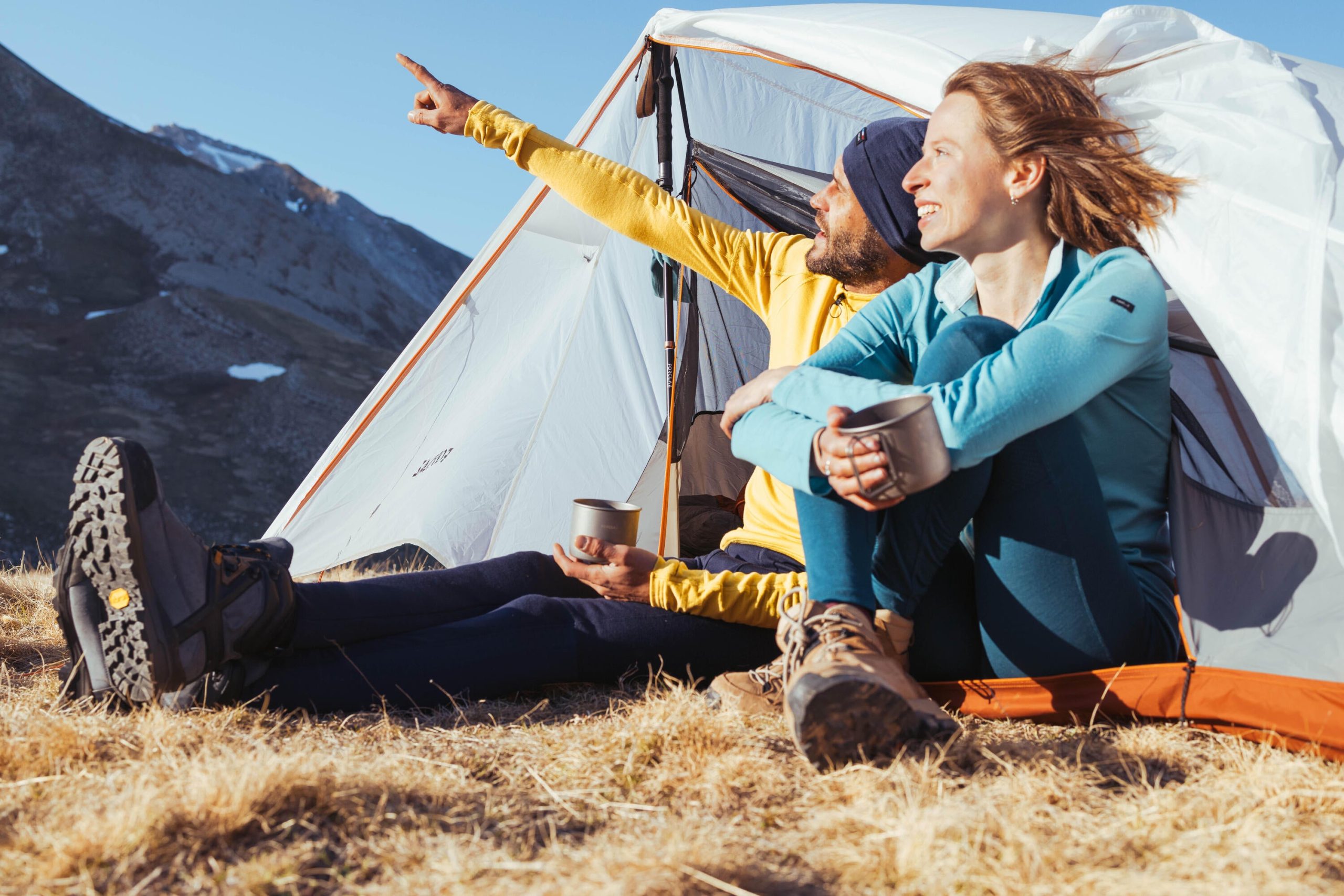 Forclaz Men's Mountain Backpacking Merino Wool Base Layer Tights Leggings - MT900 - Image 9