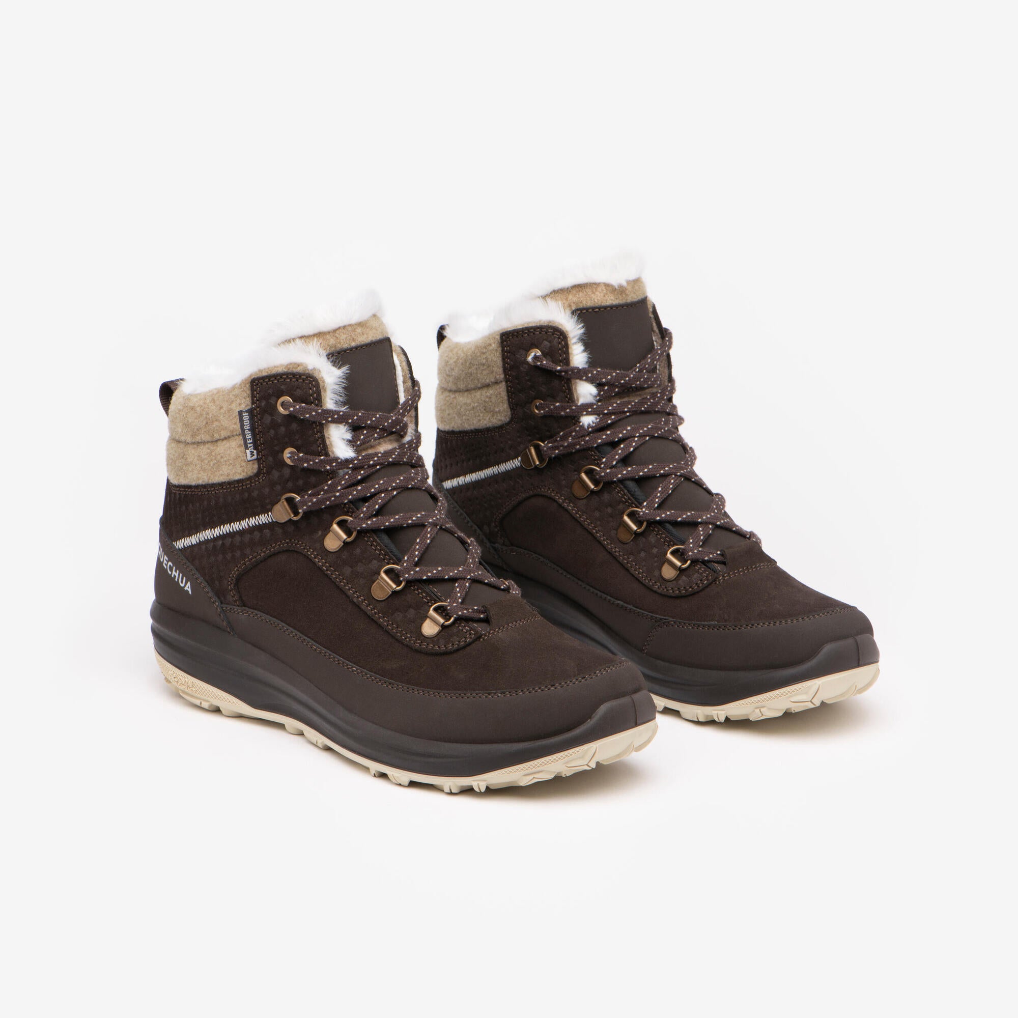 Quechua Women's NH900 Warm Waterproof Leather Snow Hiking Boots - Image 2